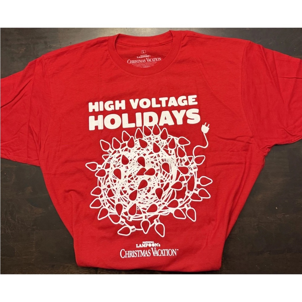 Ripple Junction Red High Voltage Holidays T-Shirt - Picture 3 of 4